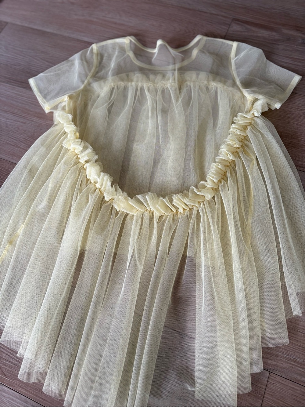 Free People Pale Yellow Layered Tulle Blouse - Picture 3 of 3